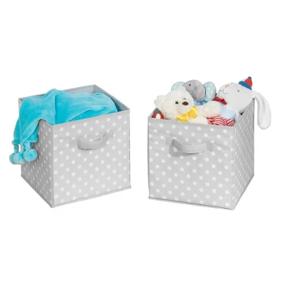 MDesign Fabric Closet Organizer Cube Bin - Textured Print, Small - Image 5