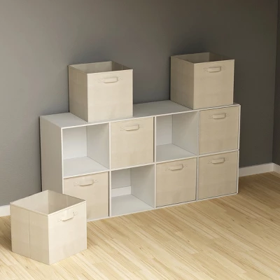 Hastings Home Set Of Storage Cubes - Beige, 8 Pieces - Image 4