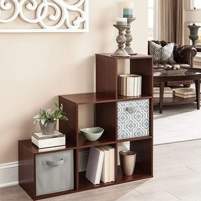 ClosetMaid 3 Tier Free Standing Wooden Cubical Organizer With 6 Cubes Slotted Design For Added House Storage, Dark Cherry (2 Pack) - Image 3