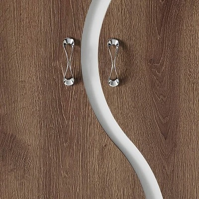 Brazen Contemporary 8 Shelf Shoe Cabinet White/Distressed Walnut - MiBasics - Image 2