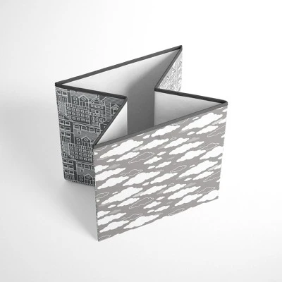 Bacati - Clouds In The City White/Gray Storage Box Small