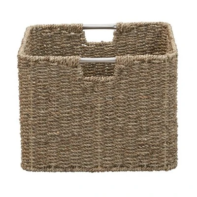 Household Essentials Square Wicker Basket Seagrass