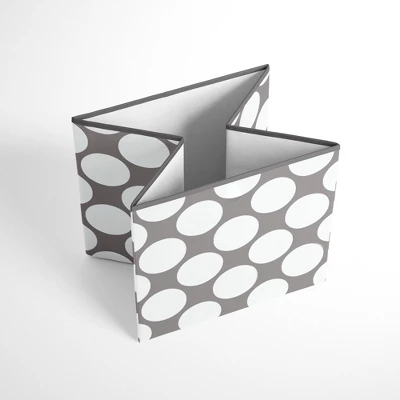 Bacati - Dots/Pin Stripes Gray/Yellow Storage Box Large - Image 2