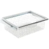 Rubbermaid Portable Metal Wire Sliding Hanging Storage Basket For Closet Organizer Kits, White