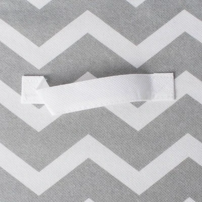 Set Of 4 11" X 11" X 11" Nonwoven Polyester Square Storage Chevron Cube Gray - Design Imports - Image 6