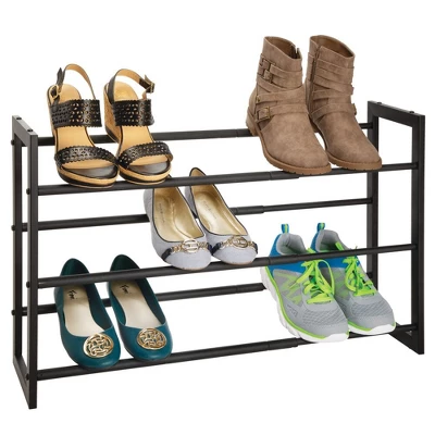 MDesign Metal 3 Tier Adjustable/Expandable Shoe And Boot Rack - Image 5