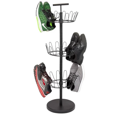 BirdRock Home Internet's Best 3-Tier Metal Shoe Tree (18 Pair) - Black Finish - Image 5