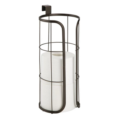 MDesign Metal Over The Tank Toilet Tissue Paper Roll Holder - Image 8
