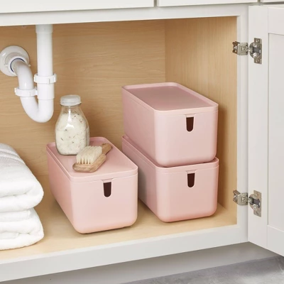 Cade Lidded Storage Bin Blush - IDESIGN - Image 3