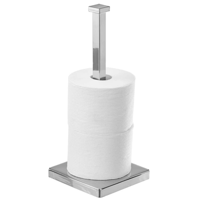 MDesign Modern Metal Free-Standing Toilet Paper Stand, Holds 3 Rolls - Image 5