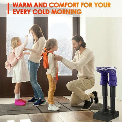 Costway 2-Shoe Electric Shoe Dryer Warmer Portable Adjustable Boots Socks Gloves W/Timer - Image 2