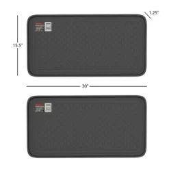 All Weather Boot Tray – Set Of 2 Large Water-Resistant Plastic Utility Shoe Mat For Indoor And Outdoor Use In All Seasons By Stalwart (Black)
