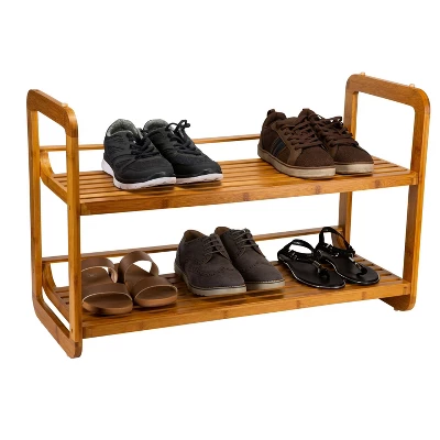Organize It All 2 Tier Stackable Shoe Rack Lohas Collection - Image 3
