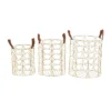 Set Of 3 Large Metal Storage Baskets Gold - Olivia & May
