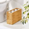 MDesign Hyacinth Rice Weave Toilet Tank Bathroom Storage Basket Bin