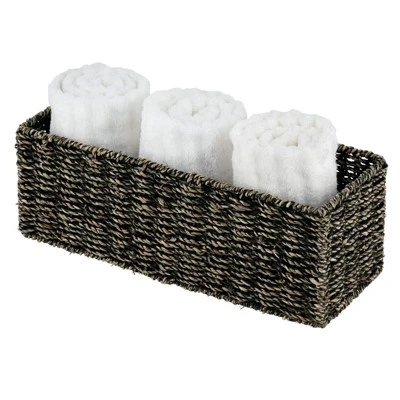 MDesign Natural Woven Bathroom Storage Organizer Basket - Image 2