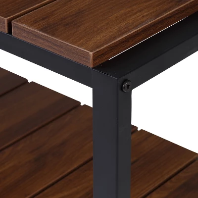 Honey-Can-Do 2 Tier Shoe Storage Bench Walnut - Image 4