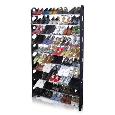 Home Basics 50 Pair Metal Shoe Rack, Black - Image 3