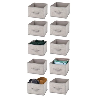 MDesign Soft Fabric Closet Storage Organizer Cube Bin, 10 Pack - Image 12