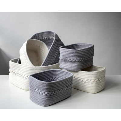 Assorted Set Of 3 Dharma Organizer Baskets - Gray - Shiraleah - Image 2