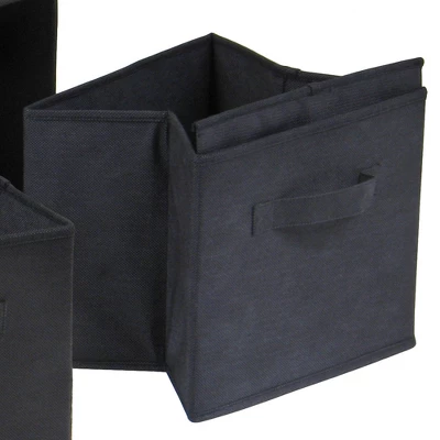 Set Of 4 Capri Foldable Fabric Baskets Black - Winsome - Image 2