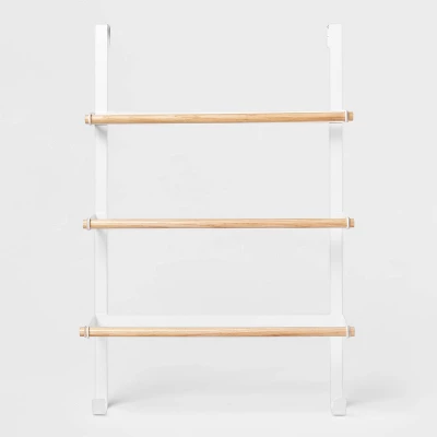 Over The Door Tiered Towel Rack With Wood - Brightroom™ - Image 4