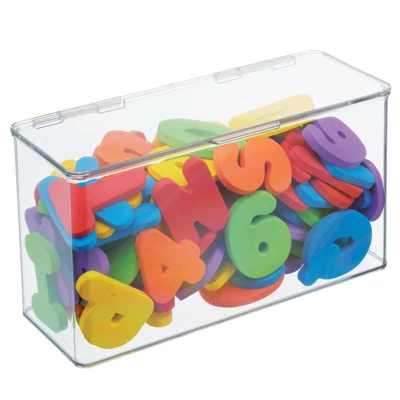 MDesign Plastic Stackable Toy/Game Storage Bin Box - Hinged Lid - 4 Pack - Image 6