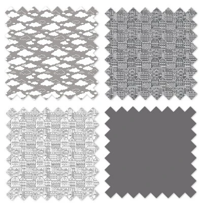 Bacati - Clouds In The City White/Gray Storage Toy Chest - Image 4