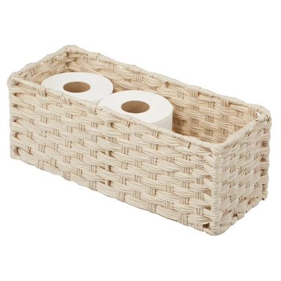 MDesign Woven Seagrass Toilet Tank Storage Basket For Bathroom - Image 9
