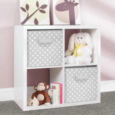 MDesign Fabric Closet Organizer Cube Bin - Textured Print, Small - Image 2