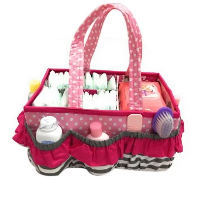 Bacati - Elephants Pink/Gray Storage Caddy