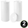MDesign Toilet Tissue Roll Holder Canister Stand, Stores 3 Rolls, 2 Pack