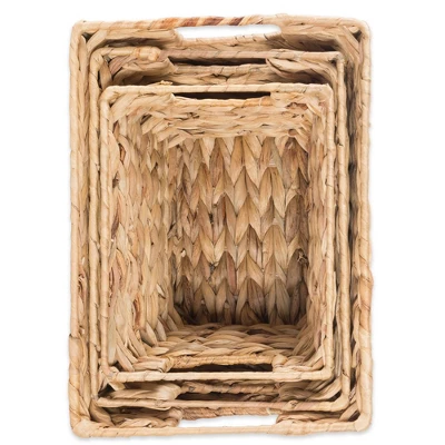 Design Imports Set Of 3 Water Hyacinth Baskets Natural - Image 2