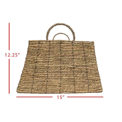 Natural Woven Natural Seagrass & Metal Basket - Foreside Home & Garden - Image 3