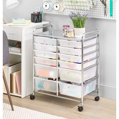 Whitmor 12 Drawer Storage Cart White - Image 4