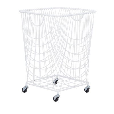 French Country Iron Storage Cart White - Olivia & May - Image 5
