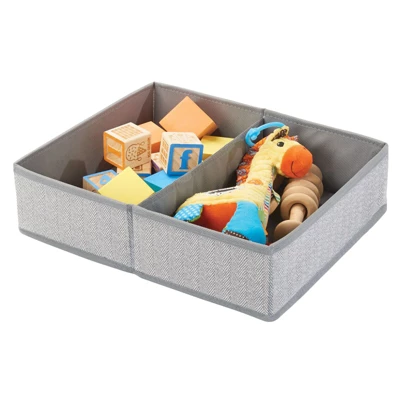 MDesign Fabric Dresser Drawer/Closet Storage, 2 Section Tray, 3 Pack - Image 4