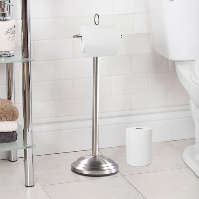 Freestanding Toilet Tissue Holder Brushed Nickel - Nu Steel