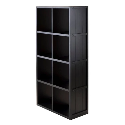 40.08" 9pc Timothy Set Storage Shelf 4X2 With Baskets Black - Winsome - Image 2