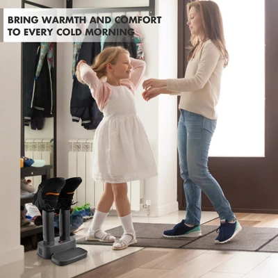 Costway 2-Shoe Electric Shoe Dryer Warmer Portable Adjustable Boots Socks Gray - Image 8