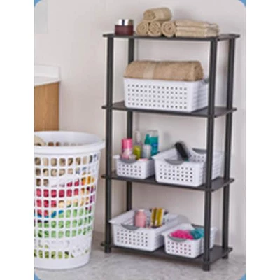 Sterilite Ultra Ventilated Open Top Plastic Storage Organizer Basket With Gray Contoured Carrying Handles - Image 5