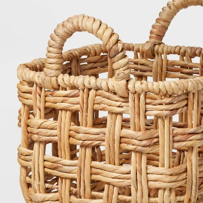 Twisted Open Checkered Weave Milk Crate Natural - Brightroom™ - Image 2