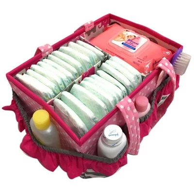 Bacati - Elephants Pink/Gray Storage Caddy - Image 2