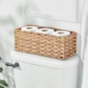 MDesign Woven Seagrass Toilet Tank Storage Basket For Bathroom