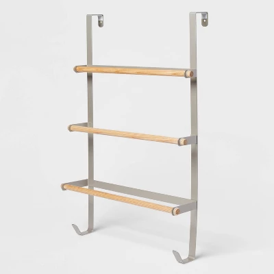 Over The Door Tiered Towel Rack With Wood - Brightroom™ - Image 2