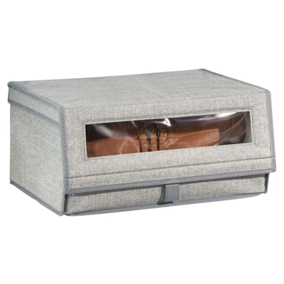 MDesign Stackable Fabric Closet Storage Shoe Box - Large - Image 7