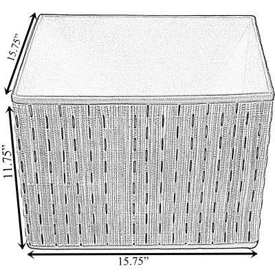 Vintiquewise Beige Foldable Decorative Storage Box For Living Room, Bedroom, Dining, Playroom Or Office - Image 3