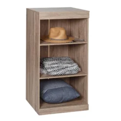 Honey-Can-Do 2 Shelf Stackable Open Cabinet Oak
