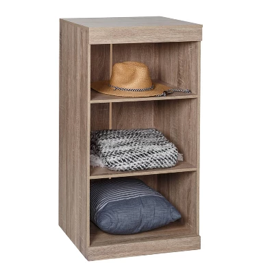 Honey-Can-Do 2 Shelf Stackable Open Cabinet Oak