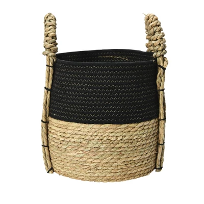 Household Essentials Terra Braid Grass Basket Black/Natural - Image 5